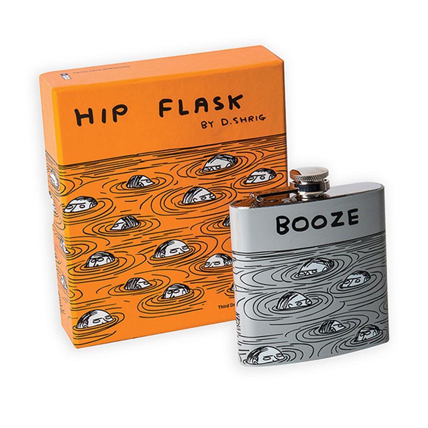 A hip flask for a hip dad? This boozy flask by@GSofA alumnus <a href="/davidshrigley/">David Shrigley</a> features a pool of well-acclimatised swimmers. Order before 9am today for delivery in time for Father's Day. 
gsashop.co.uk/collections/fa…