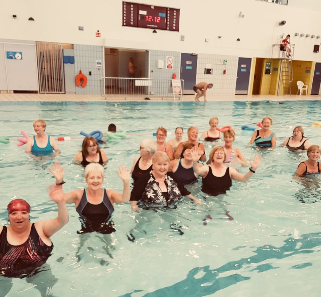 Better_NI's tweet photo. Aqua Aerobics fun at Better Falls Leisure Centre today. Classes every Mon and Wed at 12. Phone 02890 213665 to arrange your free trial https://t.co/JBnk8zl04k