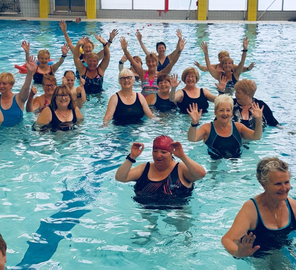 Better_NI's tweet photo. Aqua Aerobics fun at Better Falls Leisure Centre today. Classes every Mon and Wed at 12. Phone 02890 213665 to arrange your free trial https://t.co/JBnk8zl04k