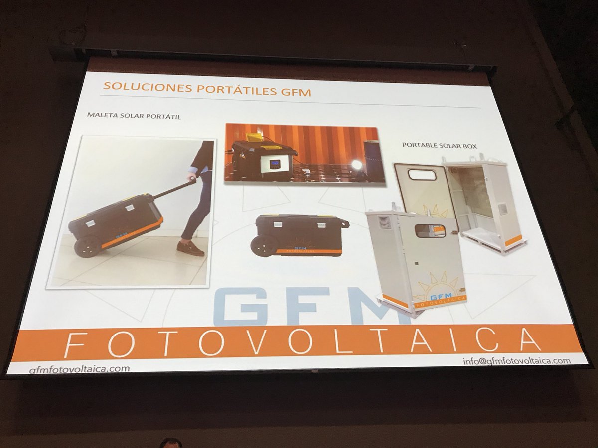 APPA_Renovables's tweet photo. No solo los #PTinto llevan su #energía consigo. Con las soluciones de @GFMFotovoltaica que nos presenta @mlabarquilla te puedes llevar la #fotovoltaica en la #maleta. “¿Algo que declarar? Sí, el #sol ☀️” #Genera2018 #SunInBox https://t.co/Sok2kVWkGb