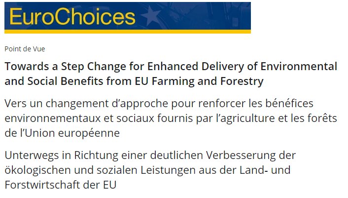 IEEP_eu's tweet photo. How can the new #CAP delivery model work for public goods? 

IEEP’s @Aimarechal and @David_Baldock explore the issues with new Eurochoices piece with @PEGASUS_eu: https://t.co/2nSPi3CtTk.

@CCRI_UK @IlonaRac #FutureofCAP https://t.co/1OTqQL3aUa