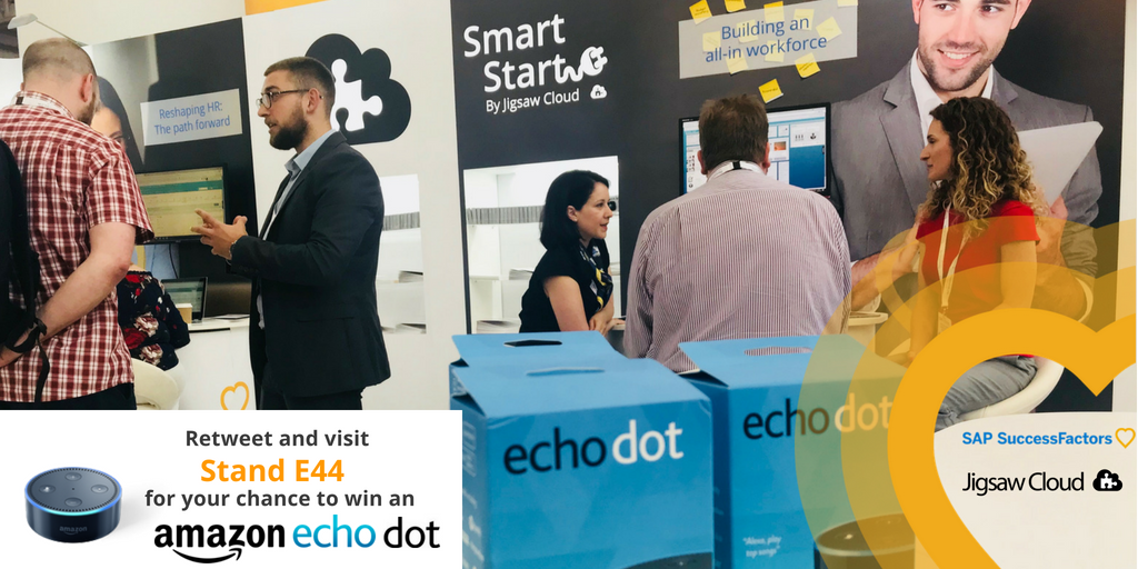 JigsawCloud's tweet photo. If you're at #HRSS18, RT for your chance to win an #AmazonEchoDot ! https://t.co/P6OVbhA2Of