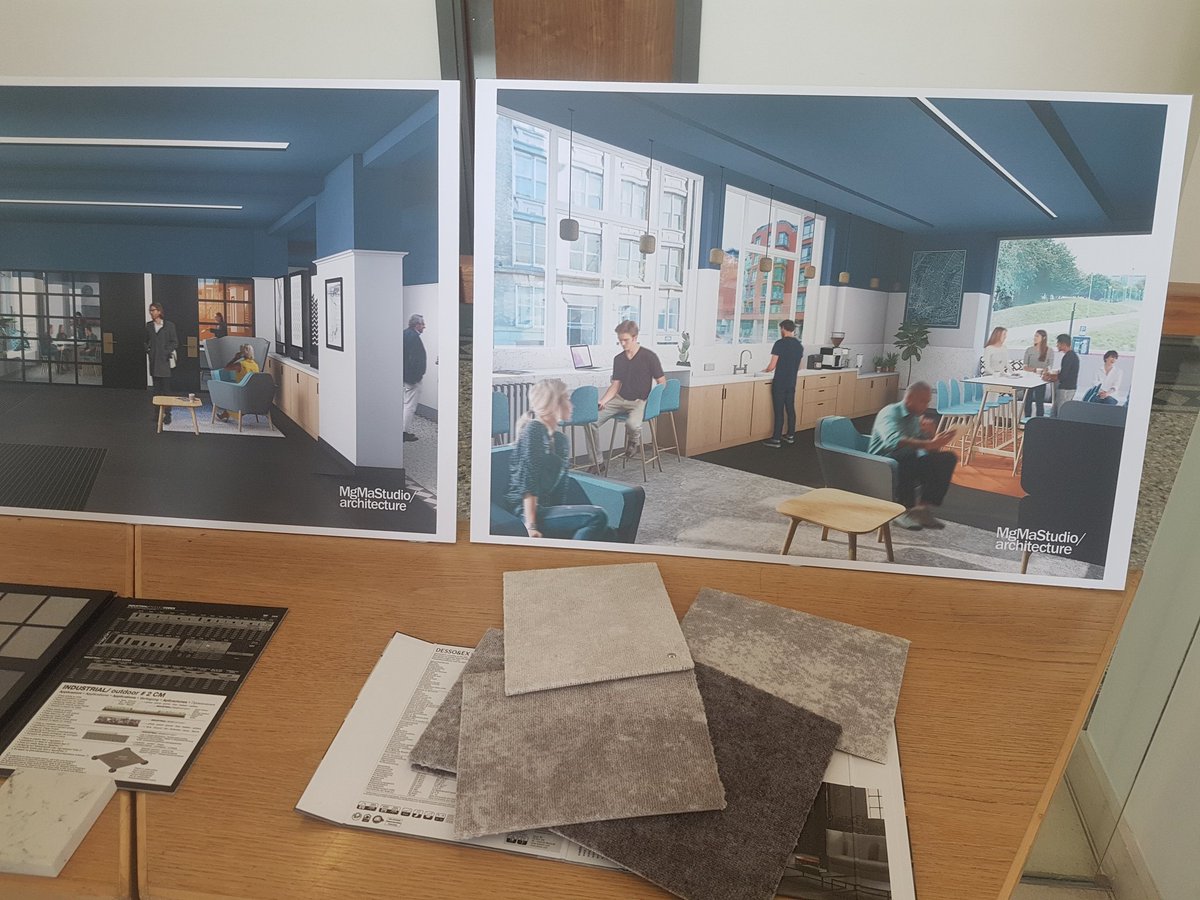 ShaunMashbo's tweet photo. Designs for the potential new reception area in the Cotton Exchange. I like the thinking! 👌 @MgMaStudio @Bruntwood_UK https://t.co/trcqJapWhV