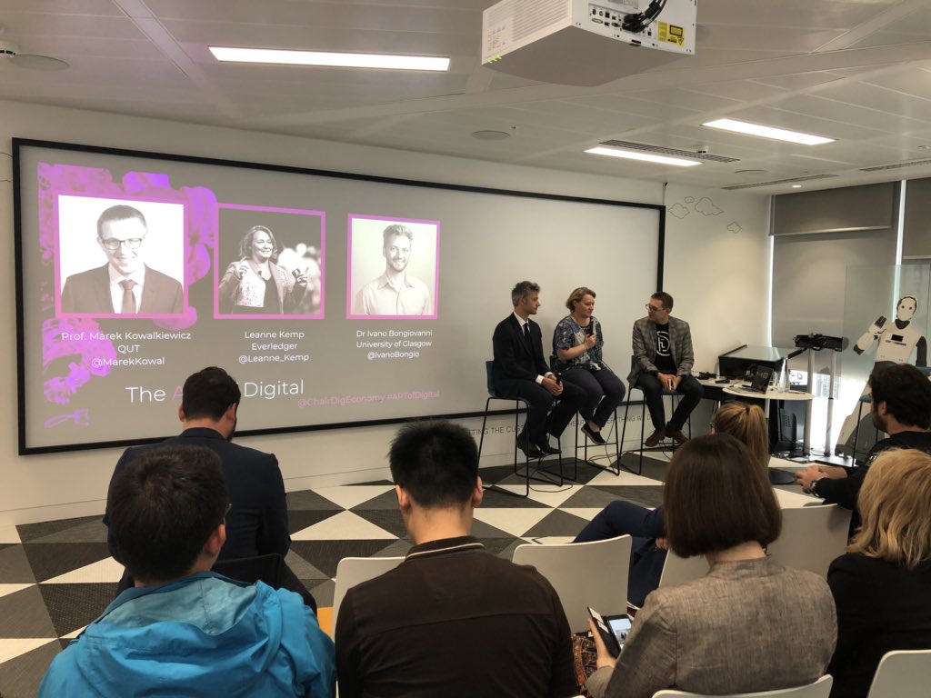 QUTCDE's tweet photo. It’s time for some #Trust with @leanne_kemp &amp; @ivanobongio. #ARTofDigital @LDNTechWeek https://t.co/TsrZPL9joK