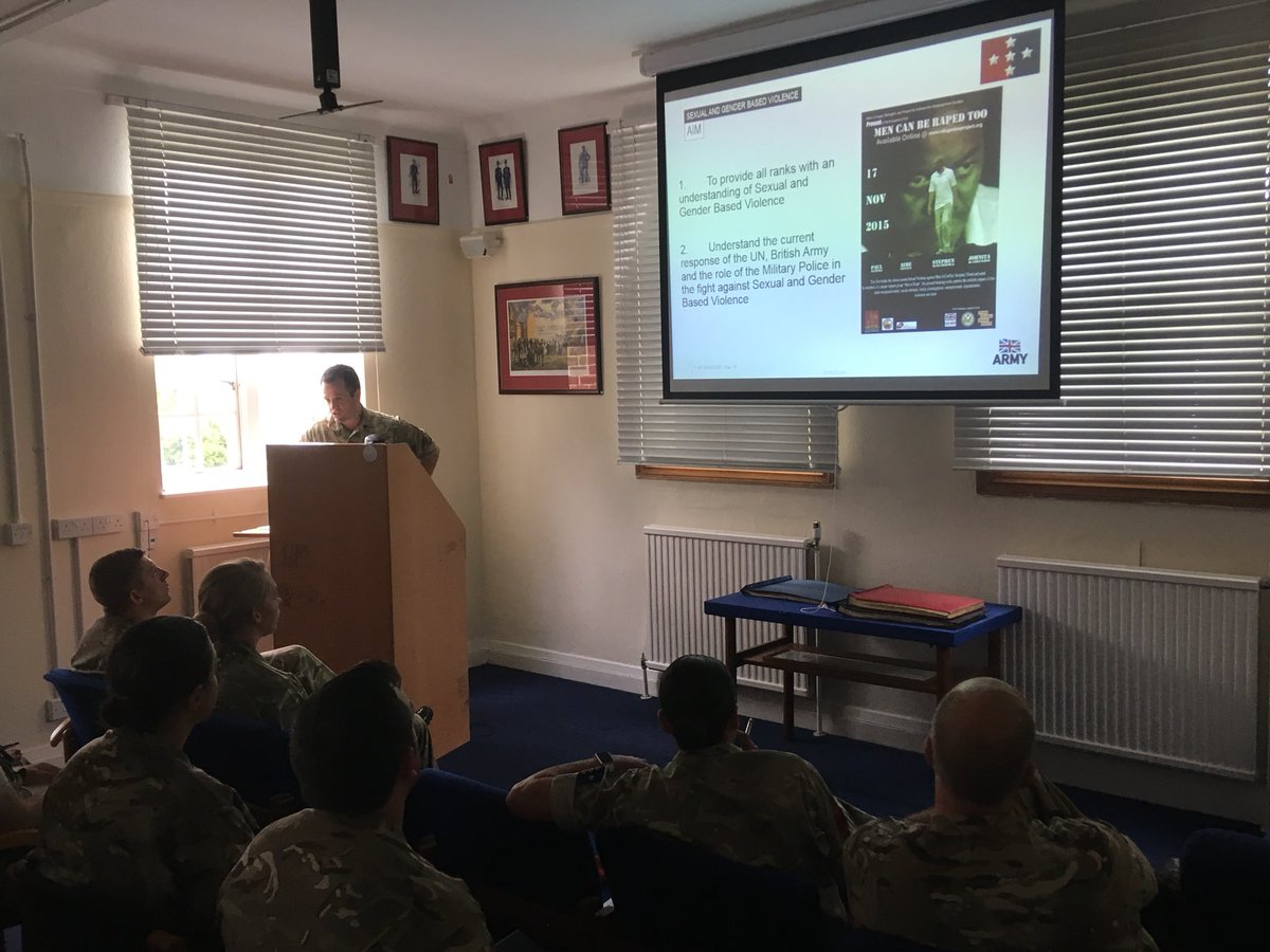 1RegtRMP's tweet photo. As the @1MPBrigade lead for #SGBV @CO1RMP is running Trg for RHQ and #150ProCoy. The Adjutant provided a presentation followed by the COs brief and Q&A. #referenceregiment https://t.co/R8QiPfcnft