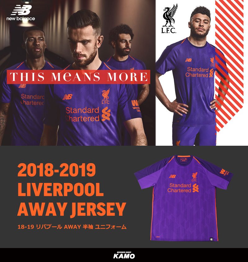 ウェアLiverpool FC リバプール 18/19 ユニフォーム アウェイ 半袖