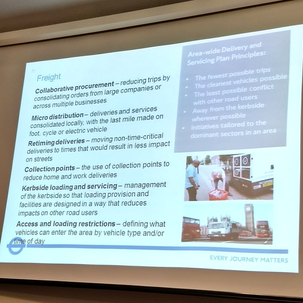 London_Cycling's tweet photo. Hassan from @tfl says freight & deliveries seen as increasingly important issue in Liveable Neighbourhoods. Collective service agreements for areas, retiming HGV deliveries, last mile cargo ebikes and other innovative approaches encouraged. #LiveableLDN #CityCyclingFestival https://t.co/542P3nal3M