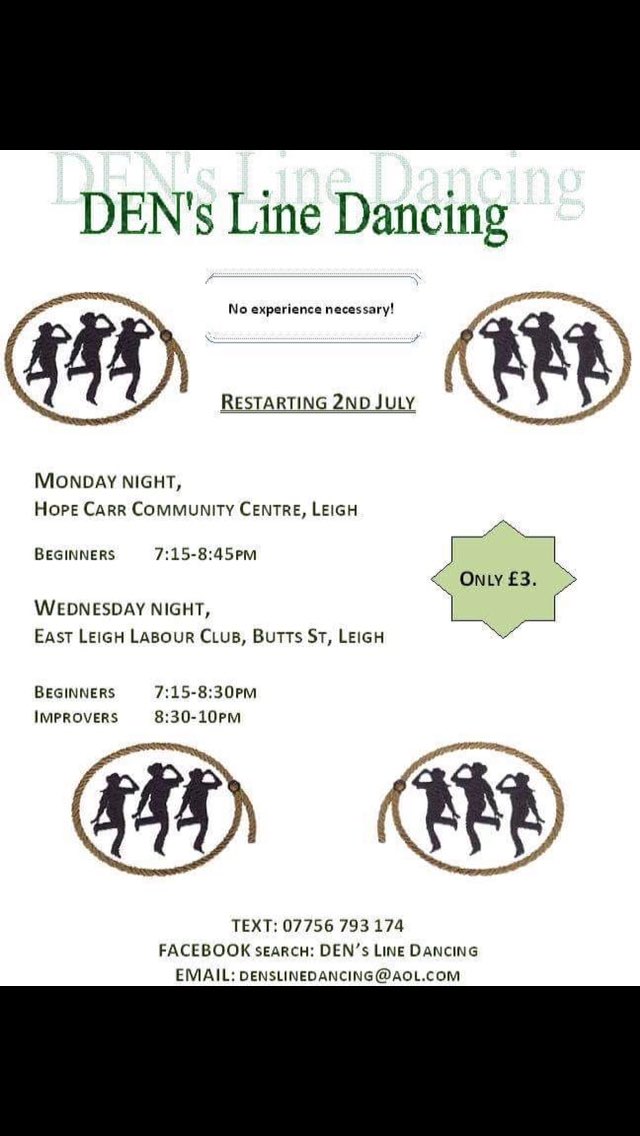 DensDancing's tweet image. Line dance classes restarting 2nd July 💕