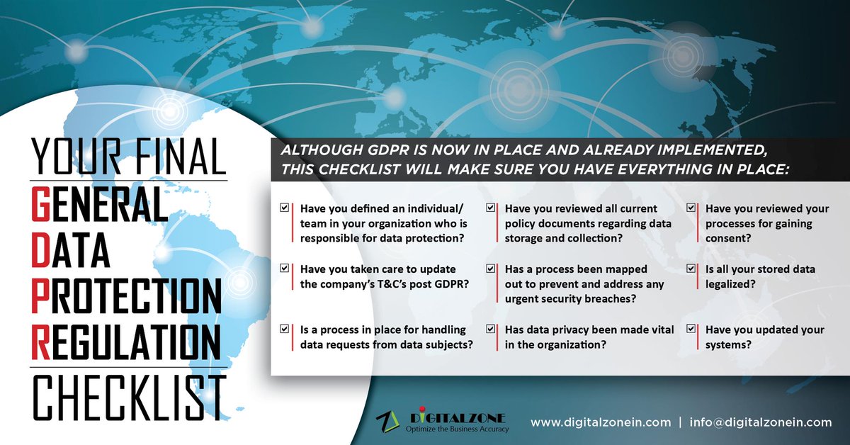 digitalzoneB2B's tweet photo. GDPR has been implemented! Have you done your bit? @digitalzoneb2b #GDPR #GDPRCompliant #dataprivacy #GDPRcompliance #dataprivacyprotection https://t.co/zyh3a36mah