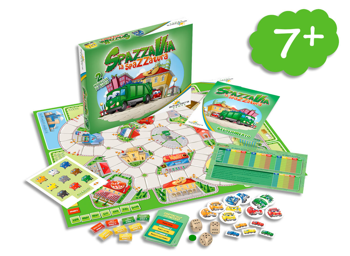 AdventerraGames's tweet photo. SPAZZA VIA LA SPAZZATURA - Libera la città dalla spazzatura! Guida il camion per le vie della città portando i rifiuti nei cassonetti corretti! Attento però a non lasciare troppi oggetti per strada, altrimenti l’inquinamento nella città aumenterà e tutti i giocatori perderanno. https://t.co/YJutidE1H5