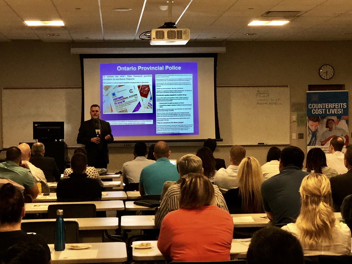 BuyTheRealThing's tweet photo. Det. Robert Whalen (@TorontoPolice) discussing the connection between #Terrorism & counterfeit pharmaceuticals #CACNMeet https://t.co/QRxgv8c3jF