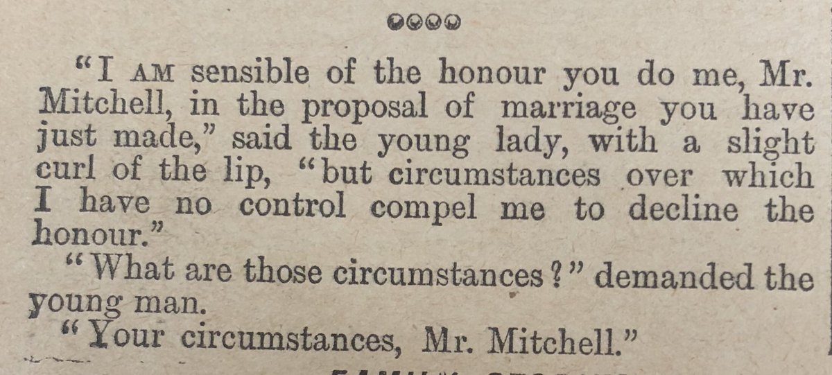 Yet ANOTHER variation on the theme of romantic rejection. I’m beginning to think that Victorian joke writers must have been particularly unlucky in love...- Tit-Bits (1901)