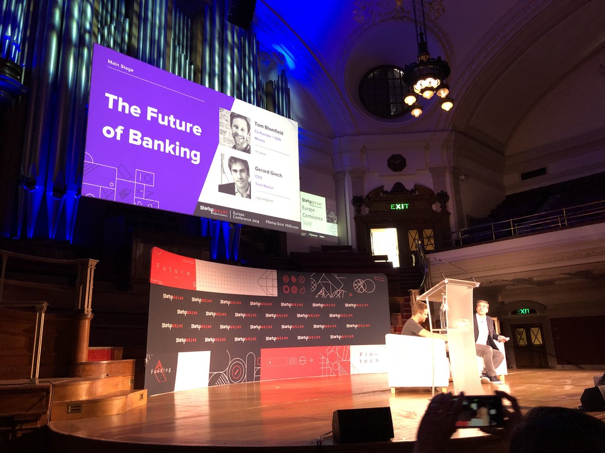 The future of banking with founder and CEO of <a href="/monzo/">Monzo 🏦</a> - <a href="/t_blom/">Tom Blomfield</a> #sgeurope #StartupGrind