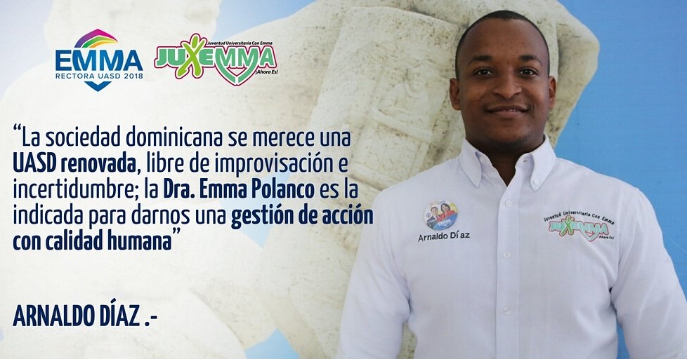 JuEmmaUASD's tweet photo. “La sociedad dominicana se merece una UASD renovada, libre de improvisación e incertidumbre; la Dra. Emma Polanco es la indicada para darnos una gestión de acción con calidad humana”
Arnaldo Díaz
#JuEmma https://t.co/Pco2yF7XKh