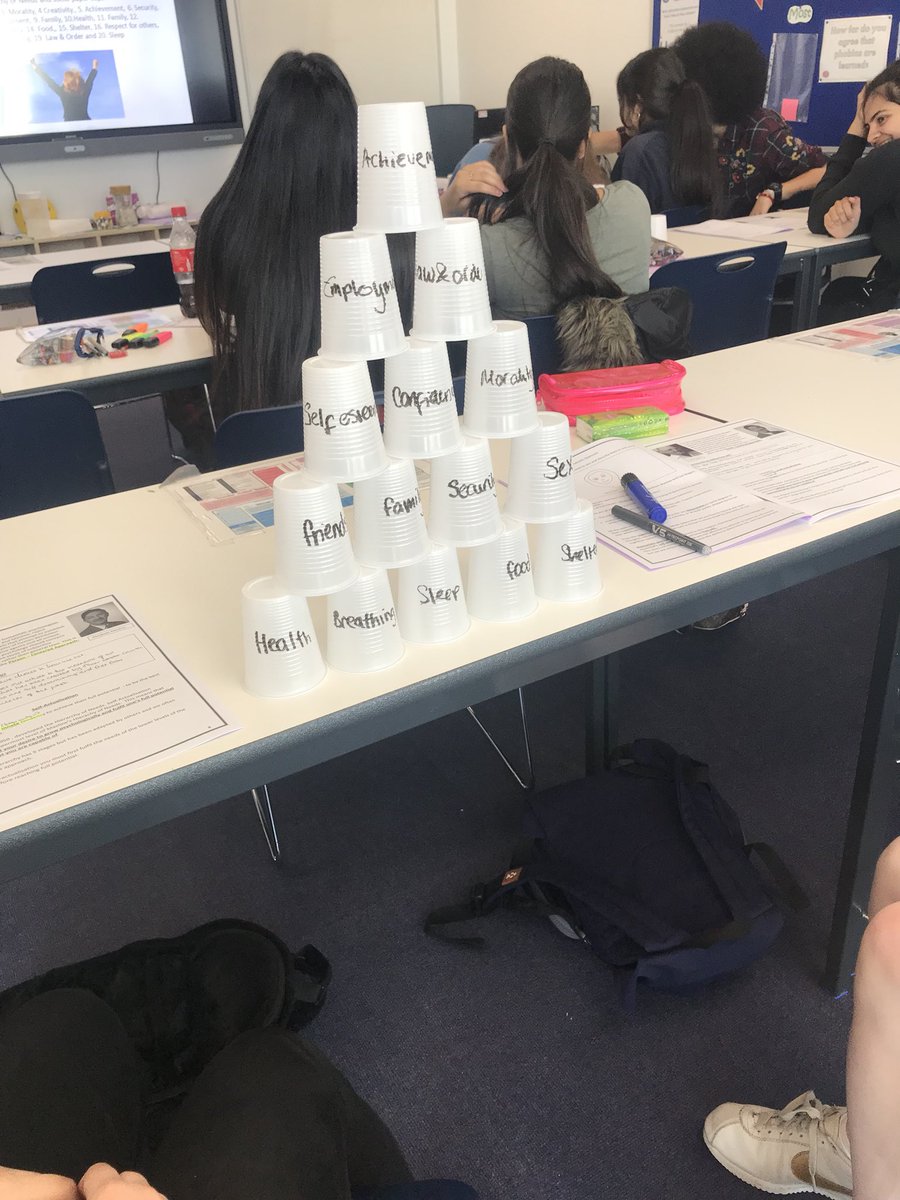 TGS Social Sciences (@tgssocialsci) on Twitter photo The students really enjoyed exploring Humanistic Psychology principles by creating Maslow’s Hierarchy of Needs out of plastic cups and debating each other’s interpretations. <a href="/TolworthGirls/">Tolworth Girls</a> The students really enjoyed exploring Humanistic Psychology principles by creating Maslow’s Hierarchy of Needs out of plastic cups and debating each other’s interpretations. <a href="/TolworthGirls/">Tolworth Girls</a>