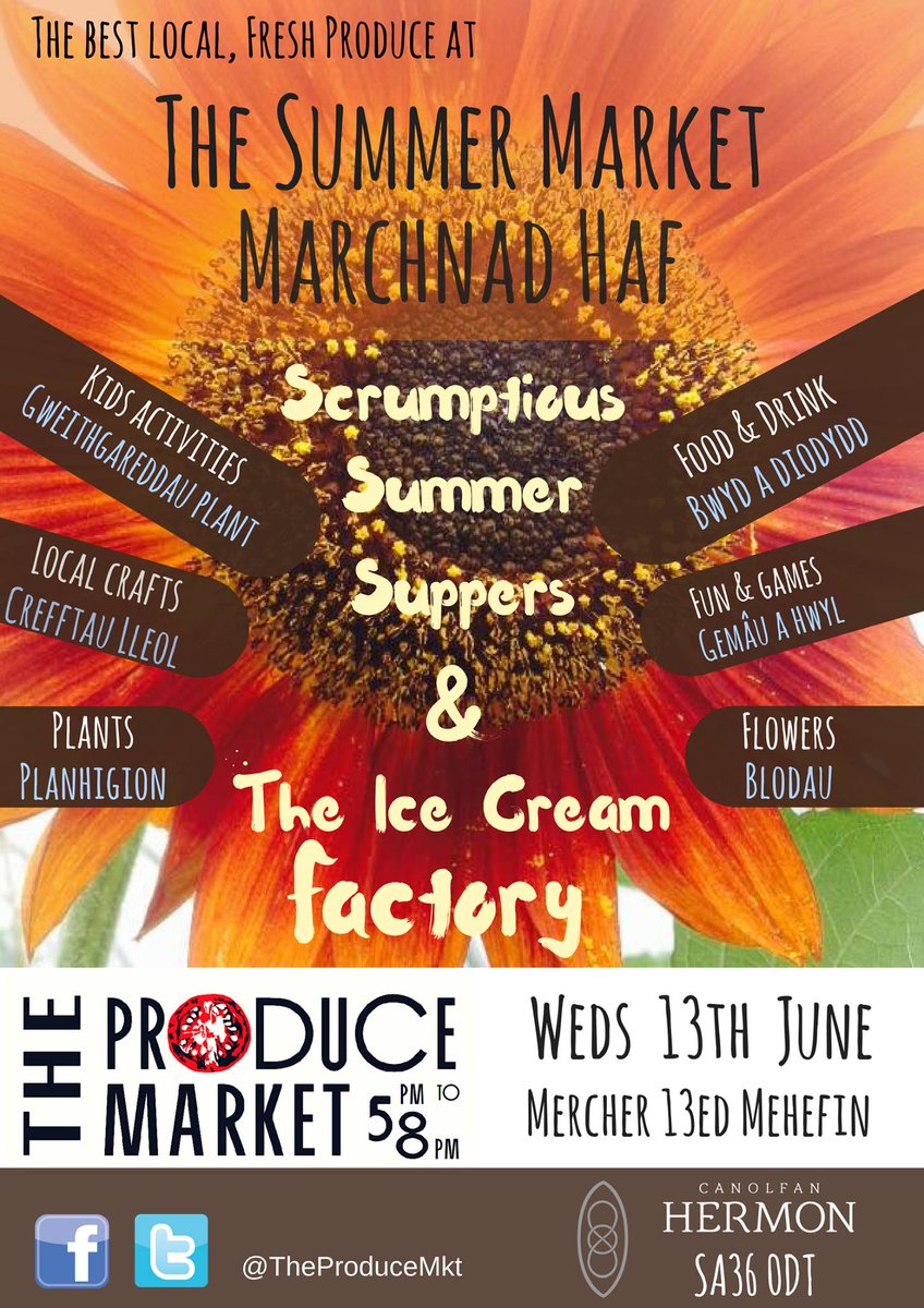 this evening from 17.00 - marchnad haf / summer market Canolfan Hermon @TheProduceMkt gogledd @Sir_Benfro north #Pembrokeshire #localfood #bwydlleol