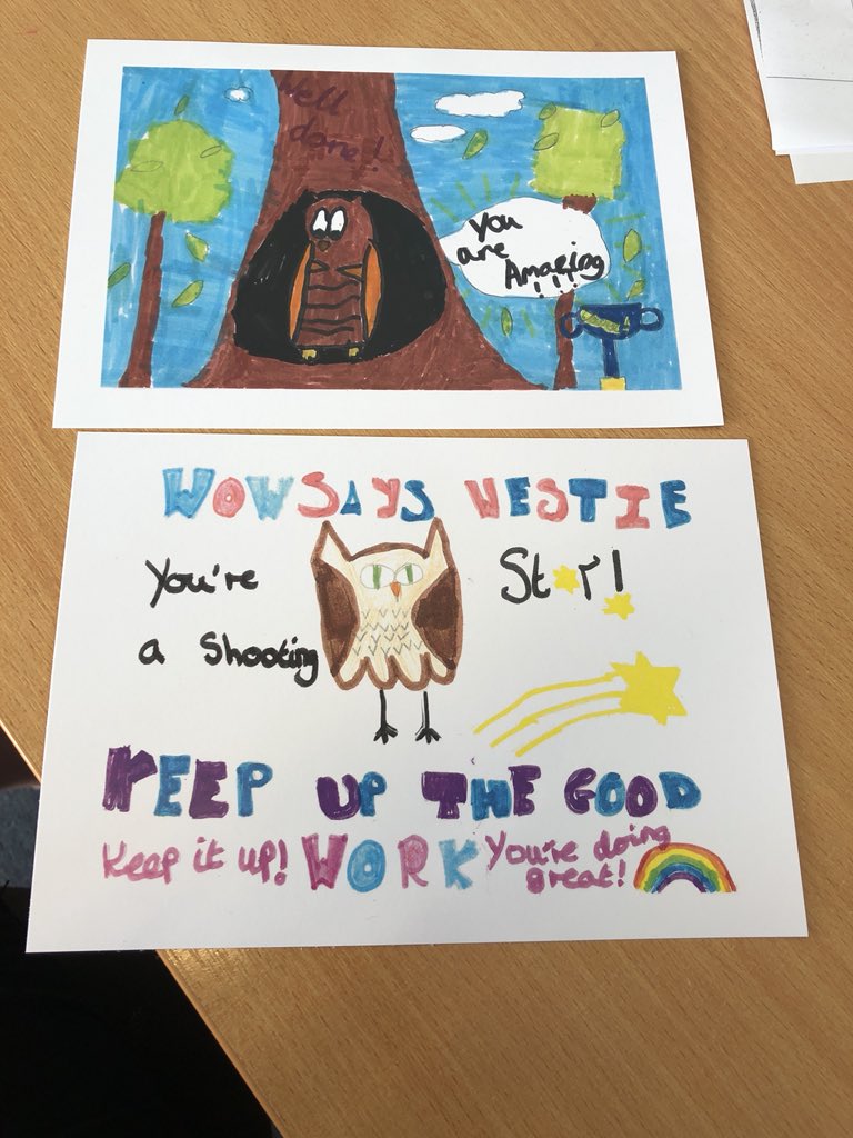 WfieldSchC's tweet photo. Our new praise postcards are here! Don’t they look fantastic? 🦉 https://t.co/lmaKfWvsXO