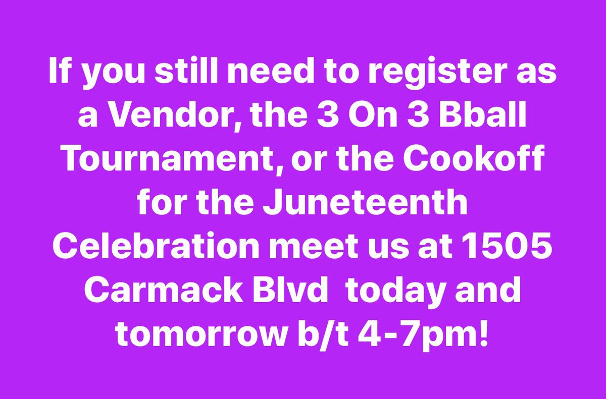 1Noir_Rose's tweet photo. You still have a chance to be apart of this amazing event! Come see us today and tomorrow! #supportJuneteenth #businessExpo #FoodVendors #3on3basketballtournament #cookoff2018 #familyfun #freeevent #communitylove #communityunity https://t.co/VuqG82Hk5a