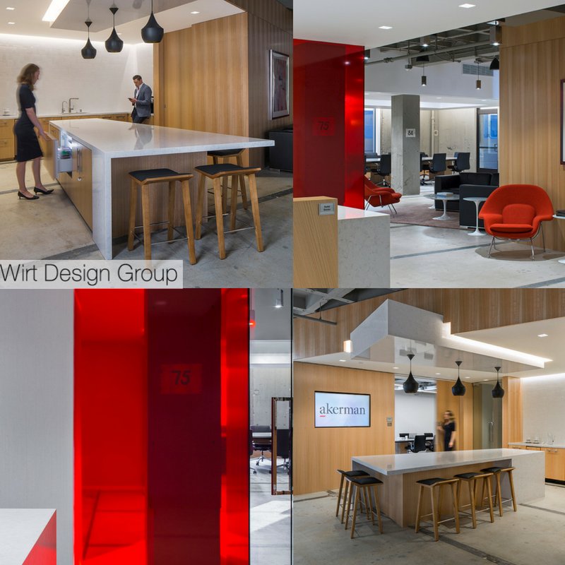wirtdesigngroup's tweet photo. In our recent project for Akerman LLP we enjoyed employing different materials like glass, natural stone, glossy ceramic tile, pops of red &amp; modern artwork, furnishings, that establishes a modern image for the firm in the LA market!
We listen. We see. We create.
#WirtDesignGroup https://t.co/eoprfBV03U