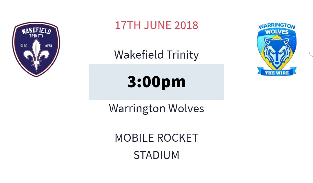 DaveAdamsOnAir's tweet photo. Tune in this Sunday for Local Sport Live Extra on Rhubarb Radio, bringing you full match commentary of Wakefield Trinity v Warrington Wolves from the Mobile Rocket Stadium with Ben and Adam with all the action pitchside. There's  pre match chat from 14:30 with Kick off at 15:00. https://t.co/Dwl3Z2haGh