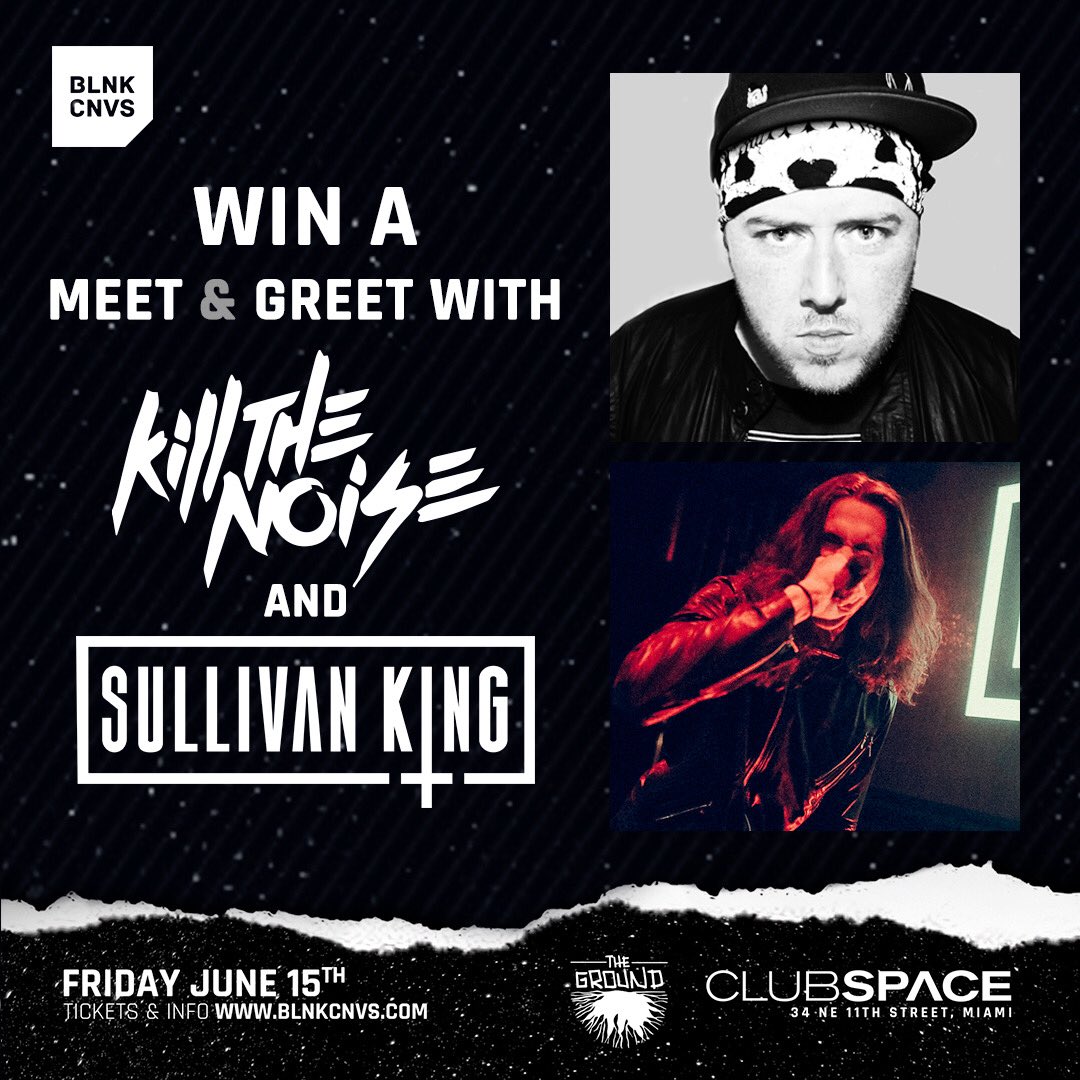 SullivanKing's tweet photo. Yo Miami!! Rt and follow to win 2 tickets and a meet n greet with me and @killthenoise for this Friday at Club Space! @Blnkcnvspres https://t.co/sDMx2di5E3