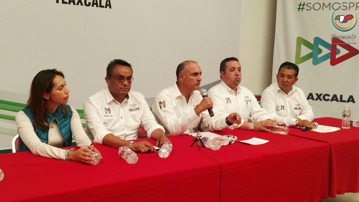 MT_TLX's tweet photo. El día de ayer, @ppcalzada comenzó su visita a #Tlaxcala, con una rueda de prensa para dar a conocer que el #MovimientoTerritorial respalda el proyecto de nación de @JoseAMeadeK, de @edithanabel_av y @ElProfe_Florent, de @MarianoGlzA, @BlancaAguilaL y @Sandra_Corona. #MTConMeade https://t.co/6rds62FbNA