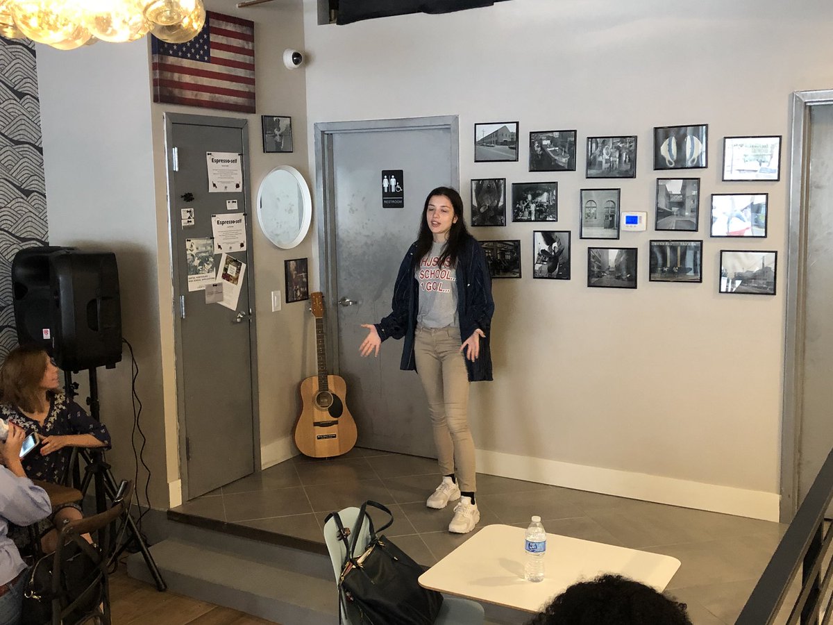 HobokenHSPGP's tweet photo. Lattes and Inspiration. The PGP Group: Redwing Talks Had their 1st Public performance at @hudson_coffee_ Students spoke about issues ranging from Women's Rights, Religion, Self Esteem, Politics, body-shaming, and Perception. 
The performance was an overall success. #RedwingTalks https://t.co/HIzu0LgVWK