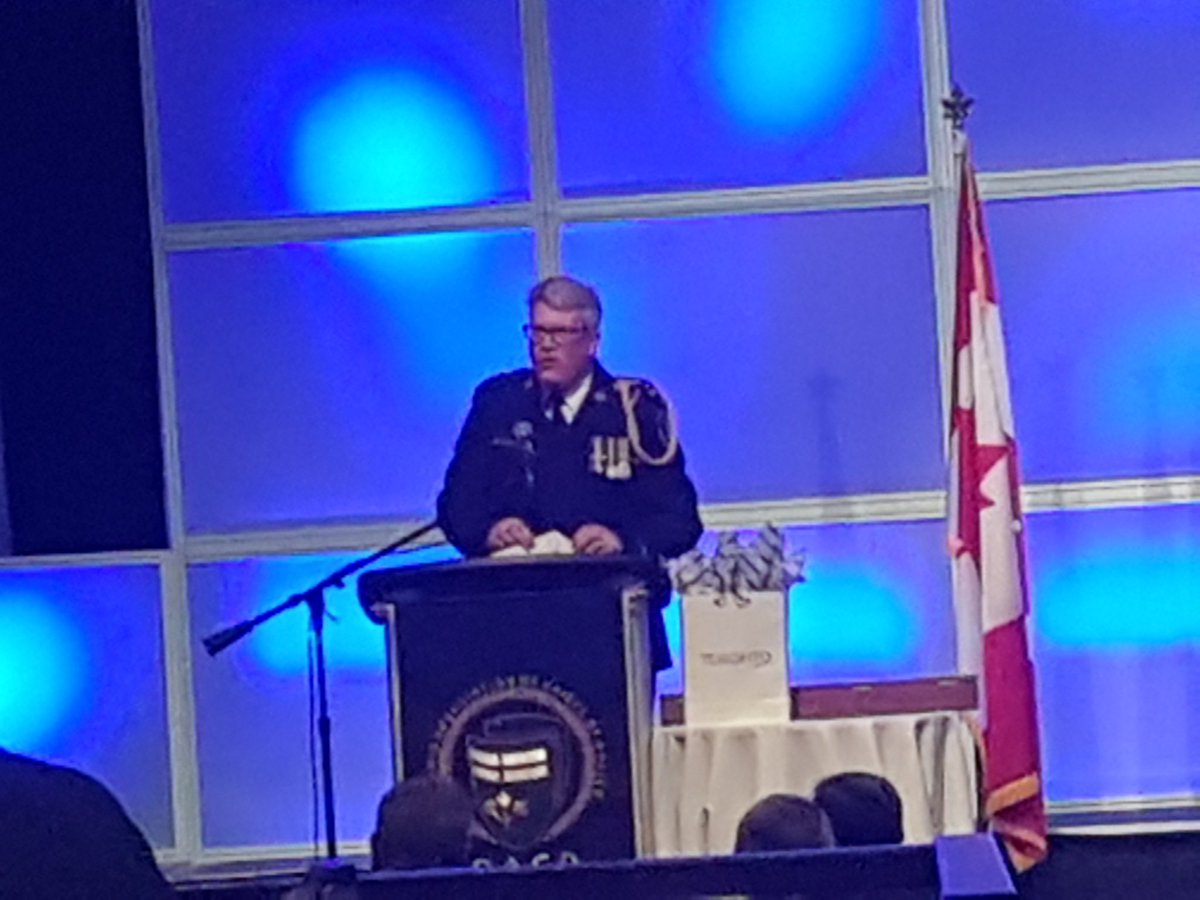 DarylLongworth's tweet photo. Outgoing OACP President Chief Brian Larkin kicking off the AGM #OACP2018 https://t.co/FLpFdiygZn
