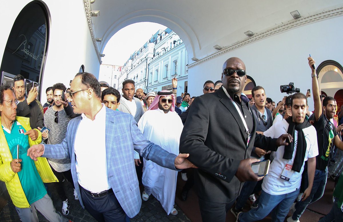 SaudiNT_EN's tweet photo. 📷 | His Excellency the Chairman of the Genreal Sport Authority meets the Saudi national team fans at Red Square in #Moscow 🇸🇦😍 https://t.co/m4aMC2J4Fj