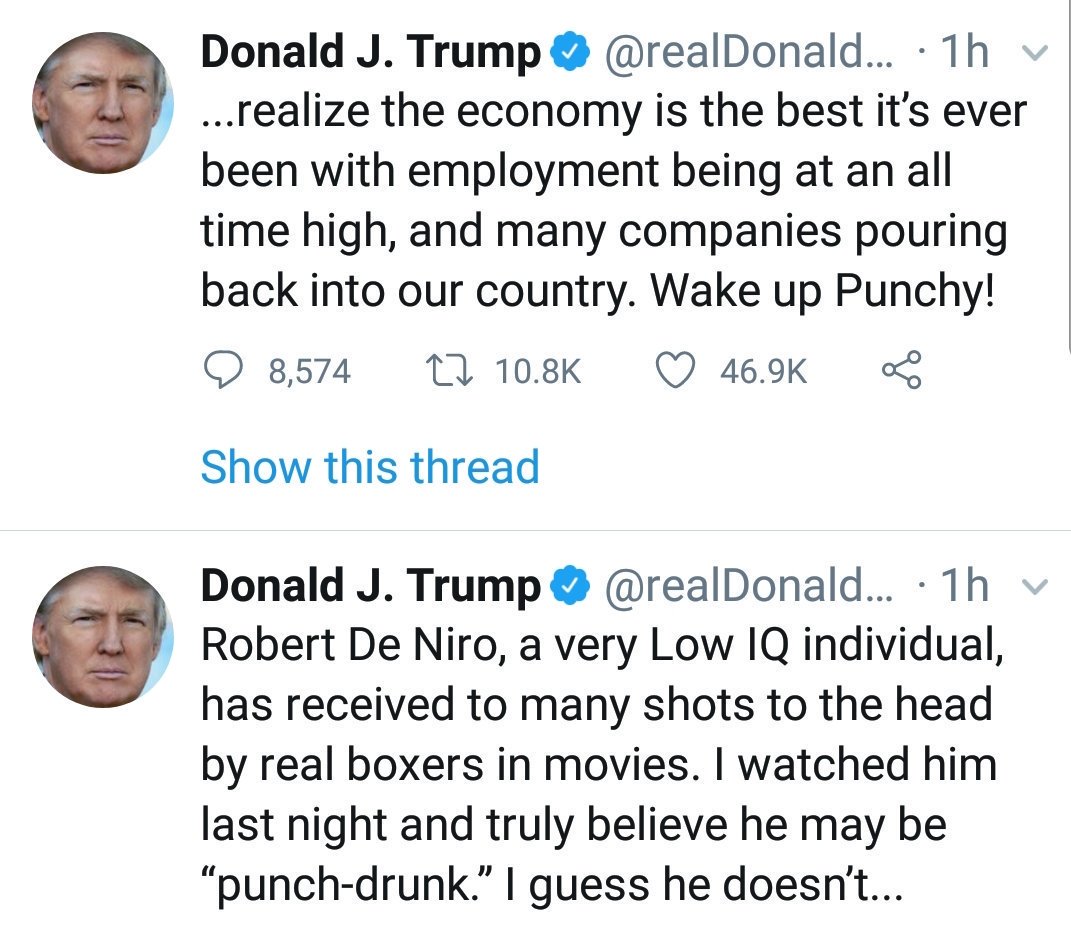 AlexAloha67's tweet photo. #MAGA #KAG #Trump #PunchyDeNiro #PUNCHY #PunchyLibtard #DeNiro #DeNiroZero #Resist #TDS #LiberalismIsAMentalDisease #LowIQ #Pedogate #PedoGateNews #PedoDeNiro Pedo Punchy DeNiro Proves That #Liberals Are Evil, Vile, Vulgar, Corrupt, Possessed, Angry Lunatics! https://t.co/xQKBwqxnJy