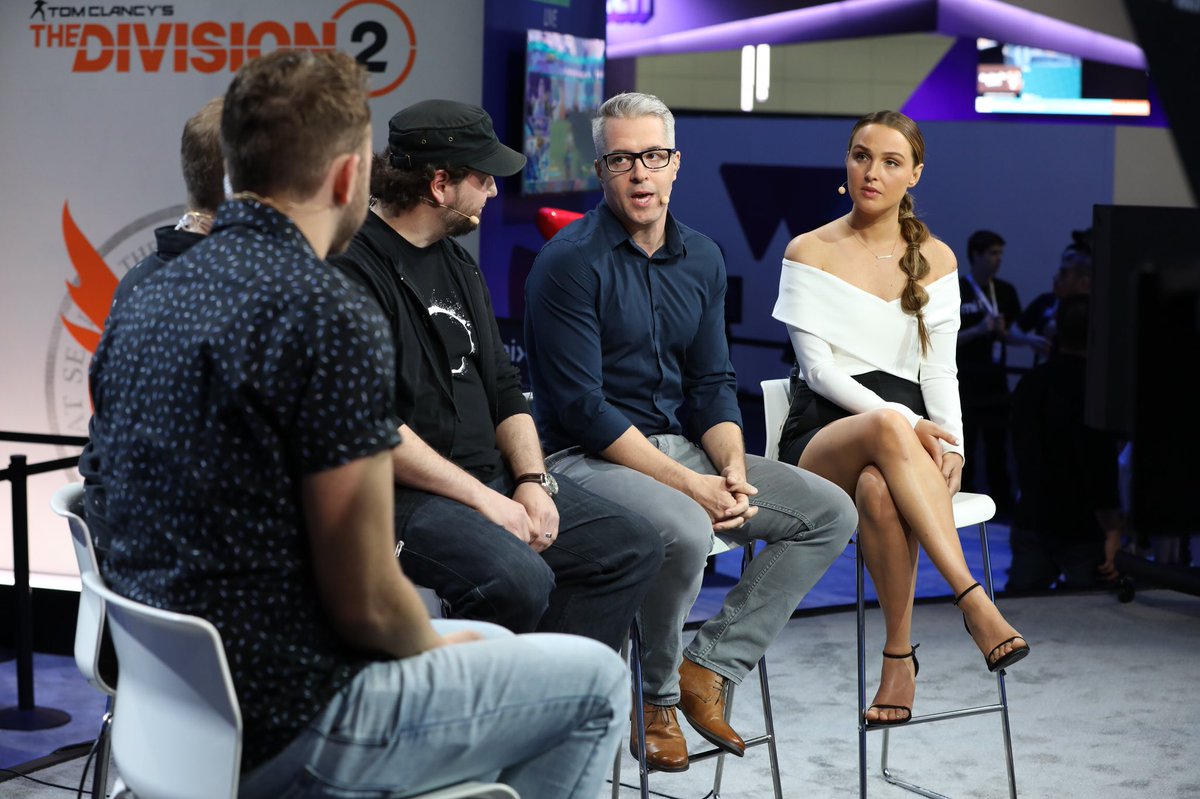 tombraider's tweet photo. The talented @camilluddington and @eidosmontreal crew are talking Shadow of the Tomb Raider at #E32018. Check out that classic Croft hair! She will be stopping by the booth to say hello to fans at 12:30 - don’t miss it! https://t.co/z28fUE2Z7z
