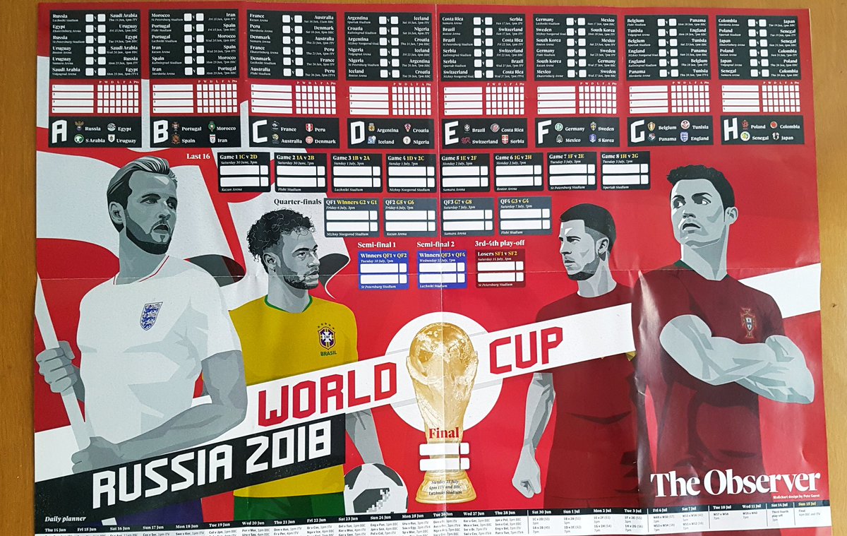 audm's tweet image. #WorldCup Preparations well in hand
✔ World Cup Sweepstake (at work for my tutor group)
✔ World Cup wall chart (at home)
✔ World Cup Commentary Bingo Card 
#TeamABE