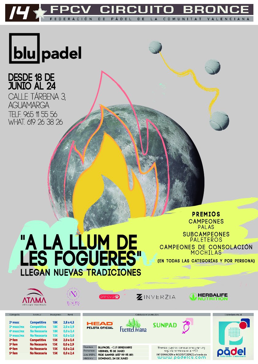 En Hogueras no descansa el Pádel Federado, nuevo 14* en <a href="/blupadel/">blupadel</a>,  bit.ly/2JByZ5N, te esperamos.
<a href="/PADELCOPE/">PADELCOPE</a> <a href="/PadelCV/">Federación de Pádel de la Comunitat Valenciana</a> <a href="/alicantepadel/">Padel Alicante</a> <a href="/Padelanto/">Padelanto</a> @PadelComunitat #PadelAlcNonStop