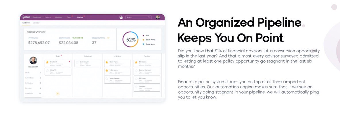 FinaeoHQ's tweet photo. #FinancialAdvisors 

Need a new platform to run your business? Are you ready for a new insurtech platform that notifies you and ensures the most important information you need to remember is front and center! 

#JOINWAITINGLIST

https://t.co/VR7doTMEhJ 

#CRM #InsurtechPlatform https://t.co/i399eHeDSf