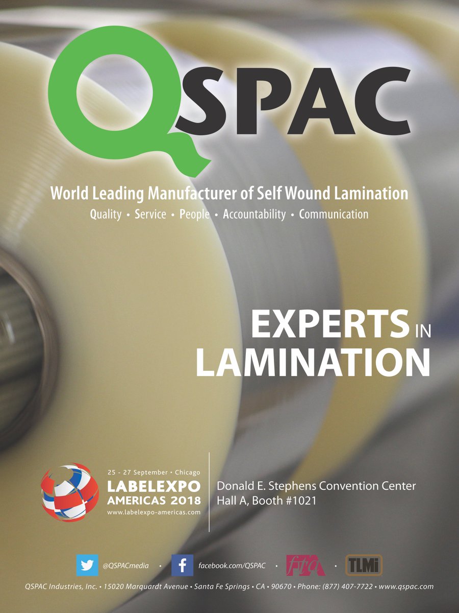 QSPACmedia's tweet photo. 103 days until we see you at @Labelexpo Americas 2018. We can’t wait! Come visit us. Our address has not changed. Hall A, booth #1021! #LabelExpoAmericas2018 https://t.co/UtOhM80Kkg