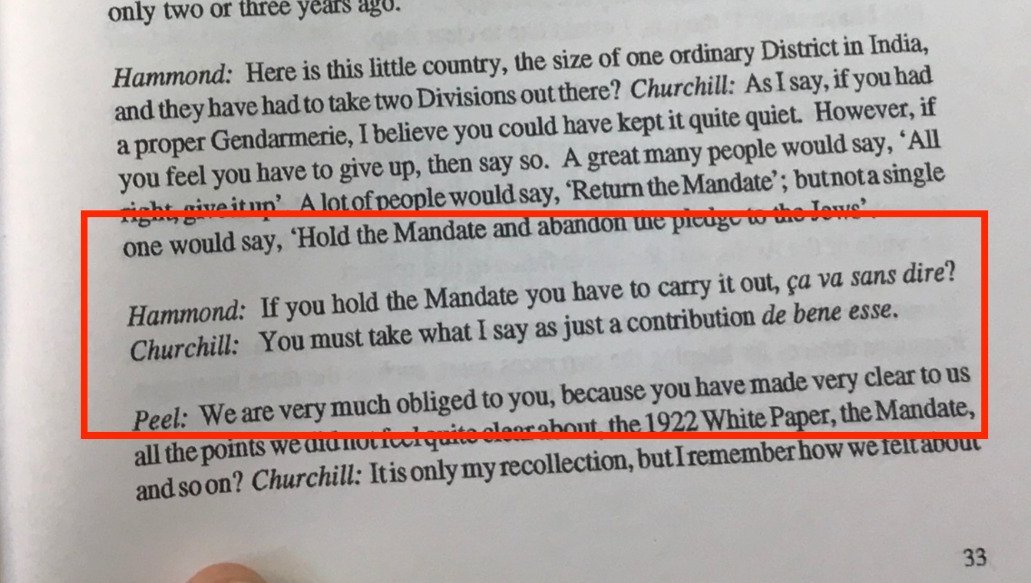 OrenKessler's tweet photo. This is how British public servants just used to chat with each other (Churchill's testimony before the Peel Commission, 1937) https://t.co/dUDMMIOVUI
