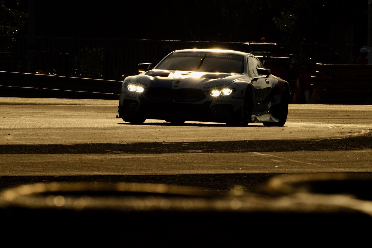 BMWMotorsport's tweet photo. The sun is setting, but our day is far from over... we’re running until midnight here at Le Mans. 🌅#LEMANS24 #MISSION8 https://t.co/i3zNxQbsNA