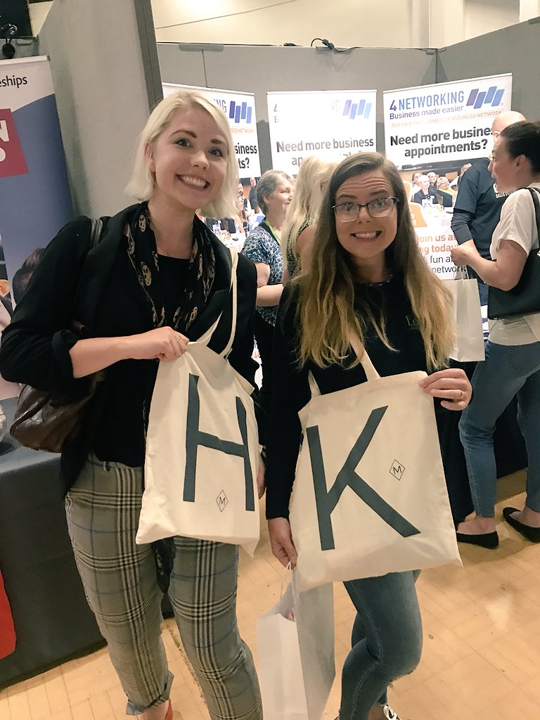 Absolutely wonderful to see Karlie from <a href="/EcoblitzSW/">Karlie Somerville</a> at <a href="/DevonBizShow/">Devon Biz Show</a> with her #MonogramCo bag, the first one of our official range that we gave to some special people! #saynotoplastic