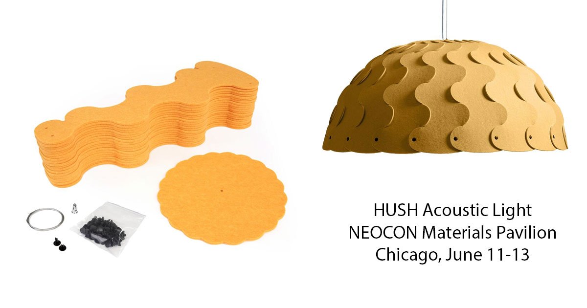 wakaNINE's tweet photo. The unique wavy component pieces that comprise HUSH lights are water jet cut from felted sheets made from recycled PETG plastic.
 See and experience fixtures in person at @NEOCONSHOWS Materials Pavilion 7-1000
 #Hush #acousticlighting #noise #Neocon  #kitset #materialspavilion https://t.co/Di8zFy7U2q