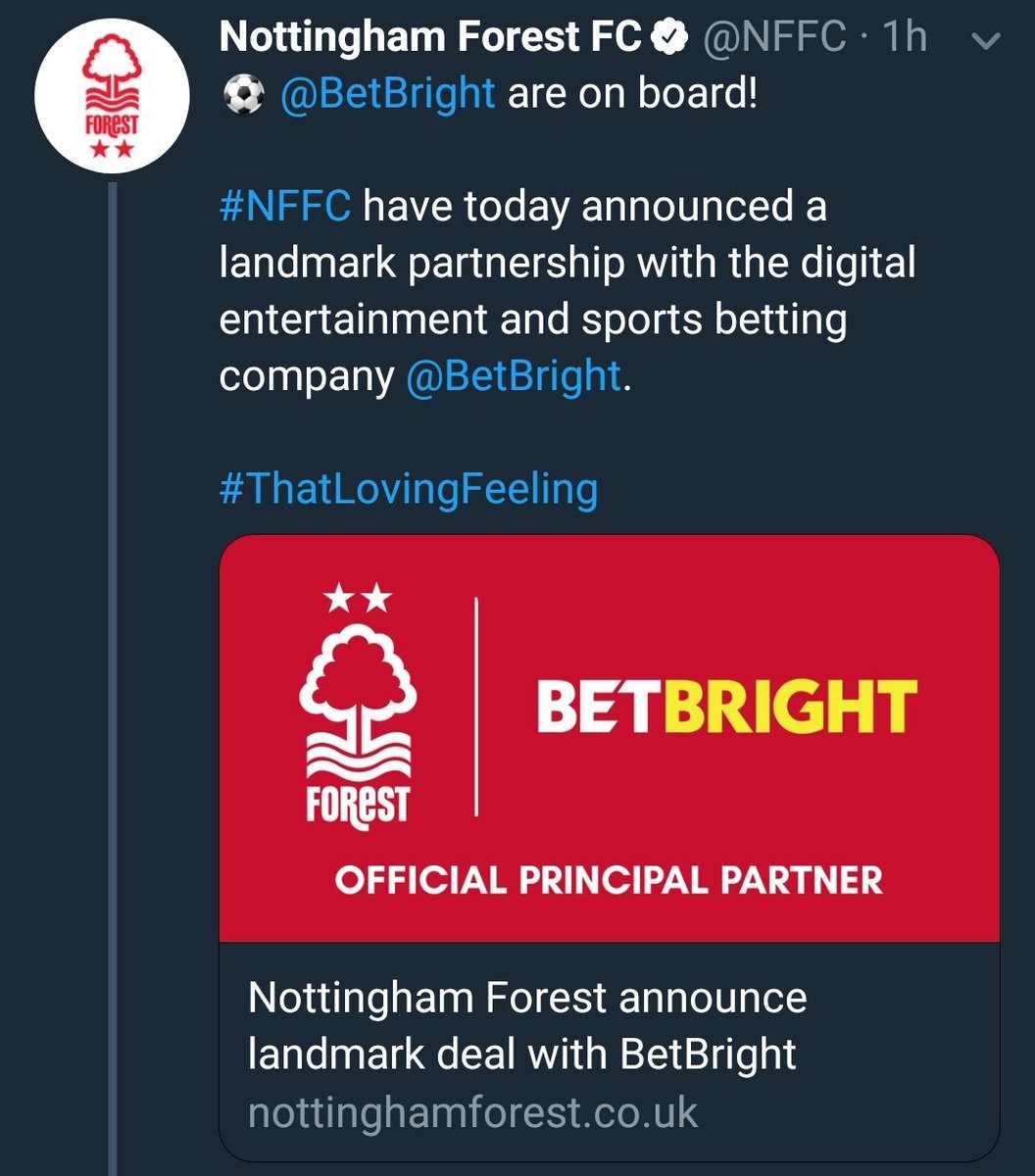 AFCColossal's tweet image. Congratulations to @BetBright on their new sponsorship with Nottingham Forrest!