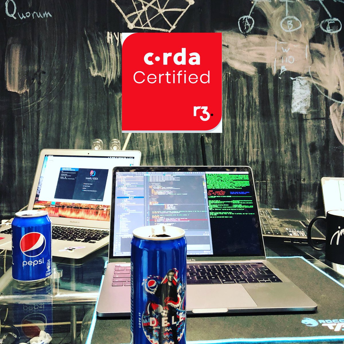 JacekJMMJ's tweet photo. Three R3 Corda certified developers in action. #thefutureisnow #it #technology #blockchain #usa #poland #cooperation #hardwork #coderlife https://t.co/x9PSvvVNZX