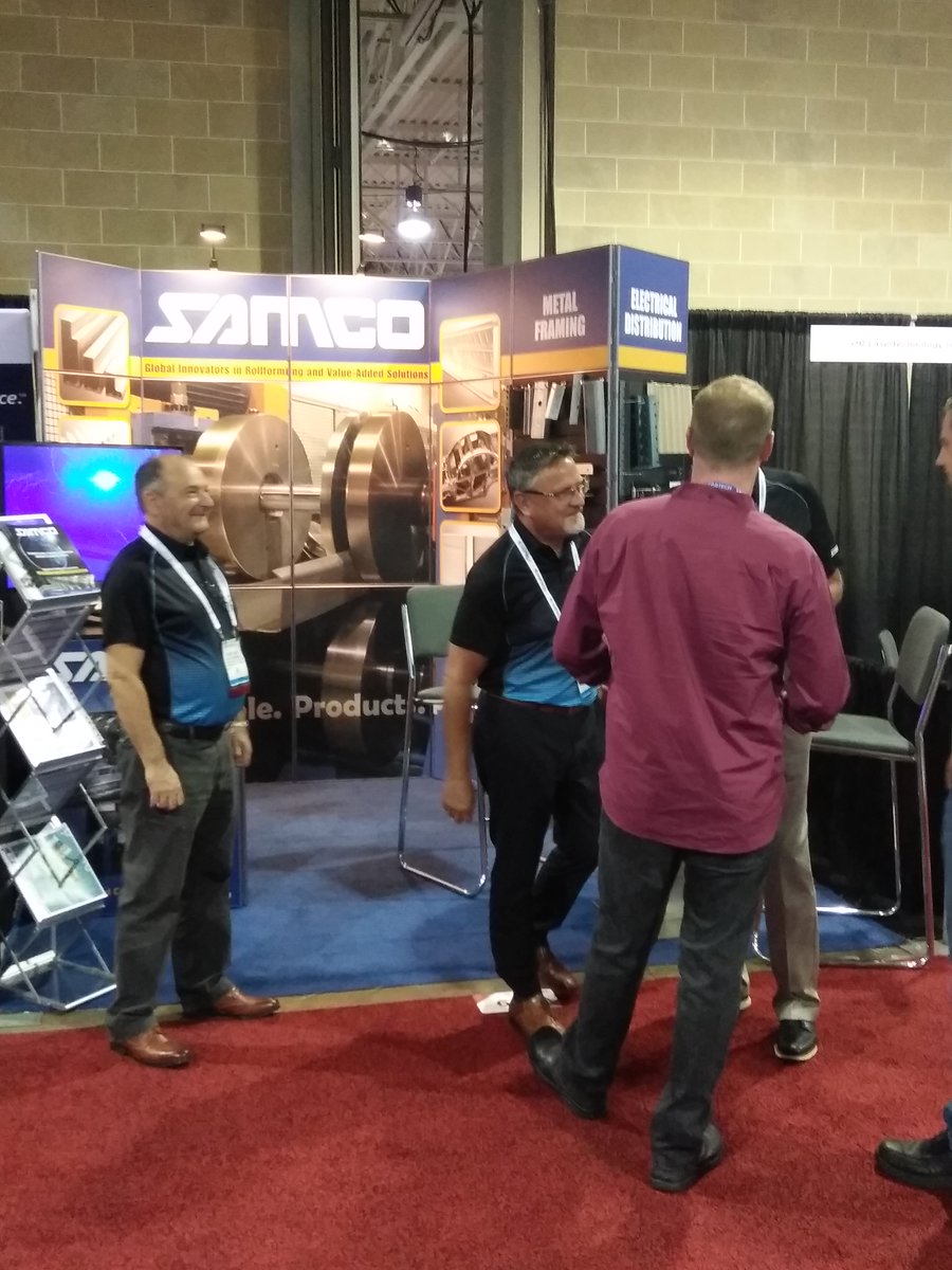 Samco_Machinery's tweet photo. Day 2 at #FABTECHCanada starts at 10 am today! Come by booth 647 at #TorontoCongressCentre (South Building) to talk to our #MaterialHandling and #RollingDivision experts about how SAMCO can engineer solutions for your requirements.
#CustomRollformingCorp #EngineeredSolutions https://t.co/98orr3C5oY