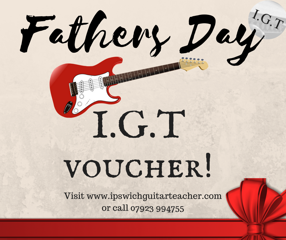 Looking for a fathers day gift, why not guitar lessons? 
#IGT-Voucher 🎸🎸🎸

Vouchers are available for block bookings and can be sent to your address ready for fathers day. 

For more info please visit ipswichguitarteacher.com or call 07923 994755

Andy Bartlett -