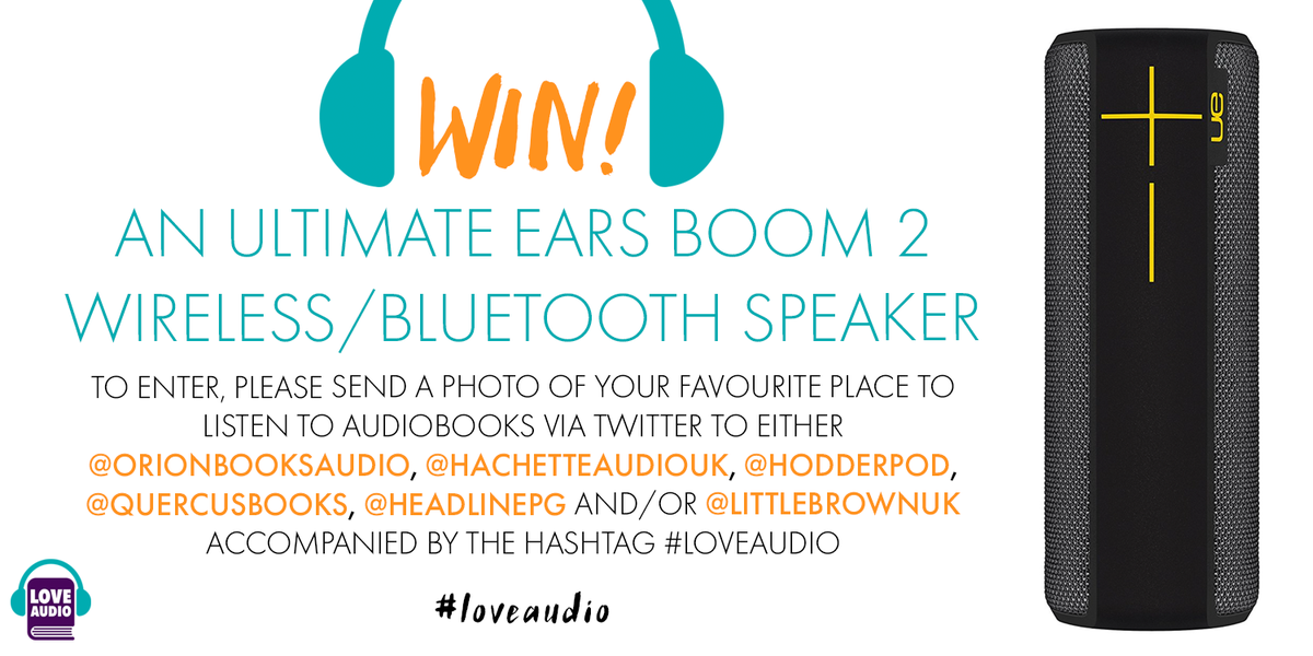HachetteAudioUK's tweet photo. COMPETITION TIME ⏲️ send @HachetteAudioUK or @LittleBrownUK a photo of your favourite place to listen to audio and could you WIN a UE BOOM. T&C's here: https://t.co/eLBT3brRsu #loveaudio #lblovesaudio https://t.co/JN10nMJouv