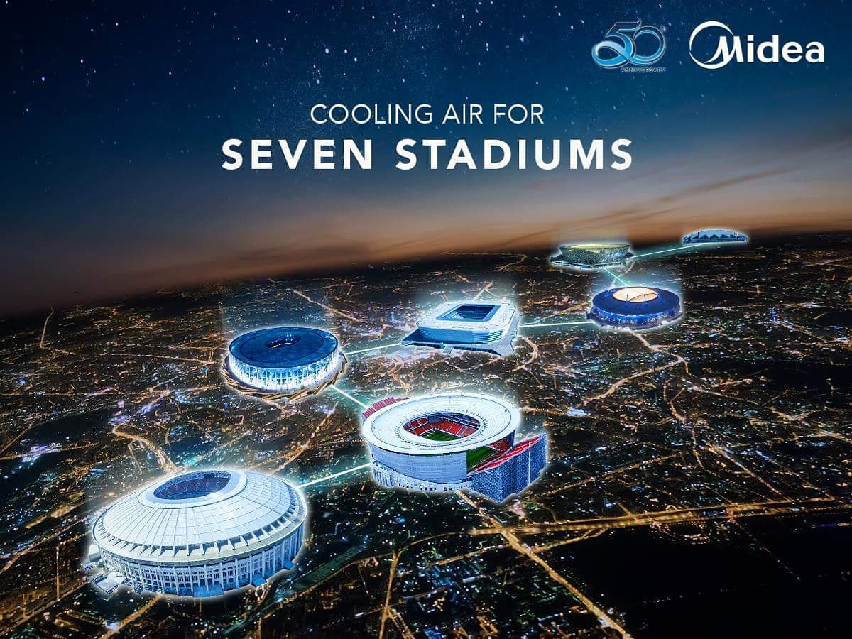 The World Cup is just around the corner and we are ready for all the excitement! 
#Midea CAC is honored to demonstrate our energy-efficient solutions at seven stadiums in Russia.

#mideacac #WorldCupRussia2018
#FifaWorldCup2018 #FIFAWorldCup