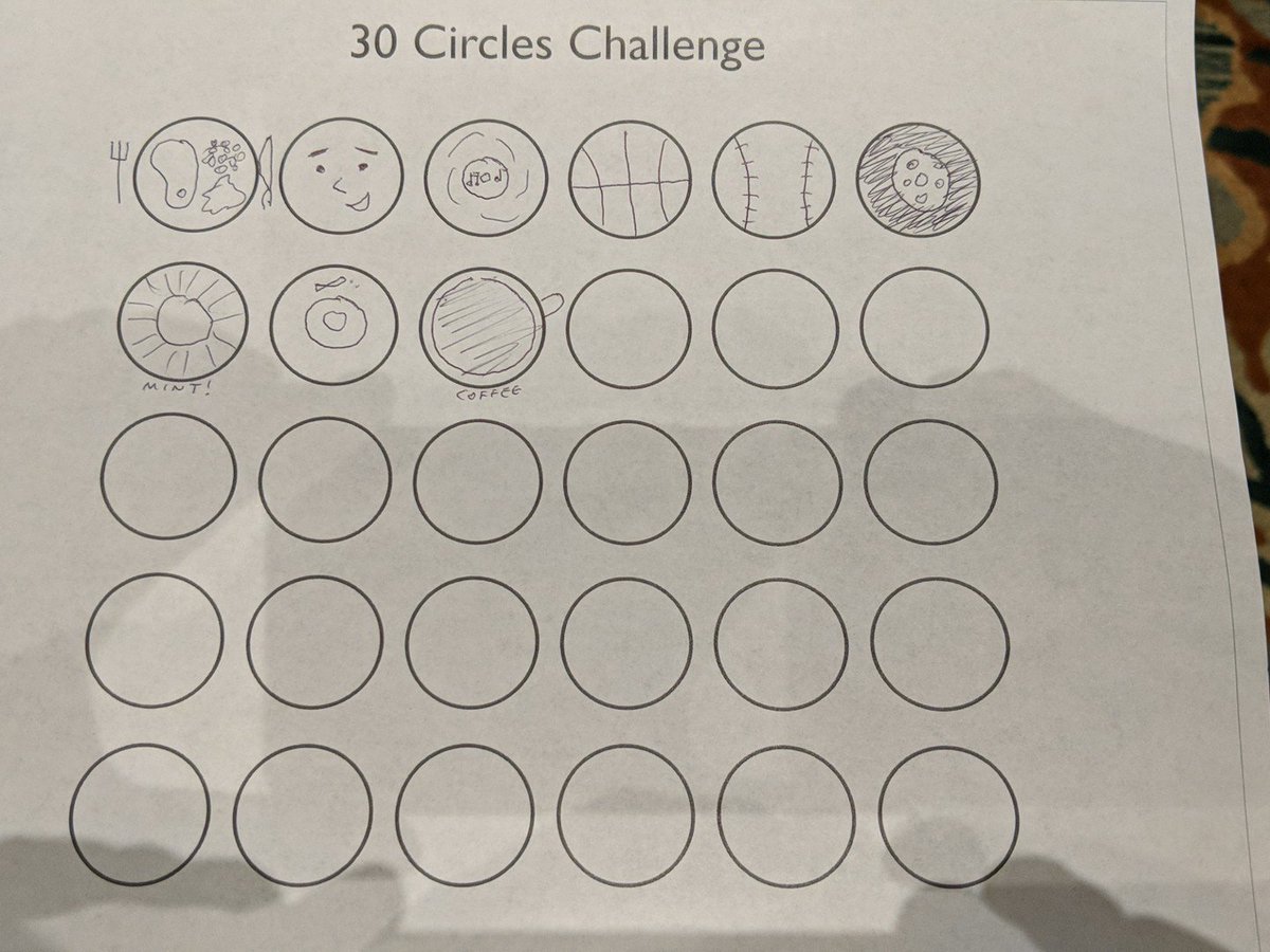 jmattmiller's tweet image. Doing the 30 circles challenge with @michellek107 at #innedco18! (Didn't get too many ...) #innedco30circles