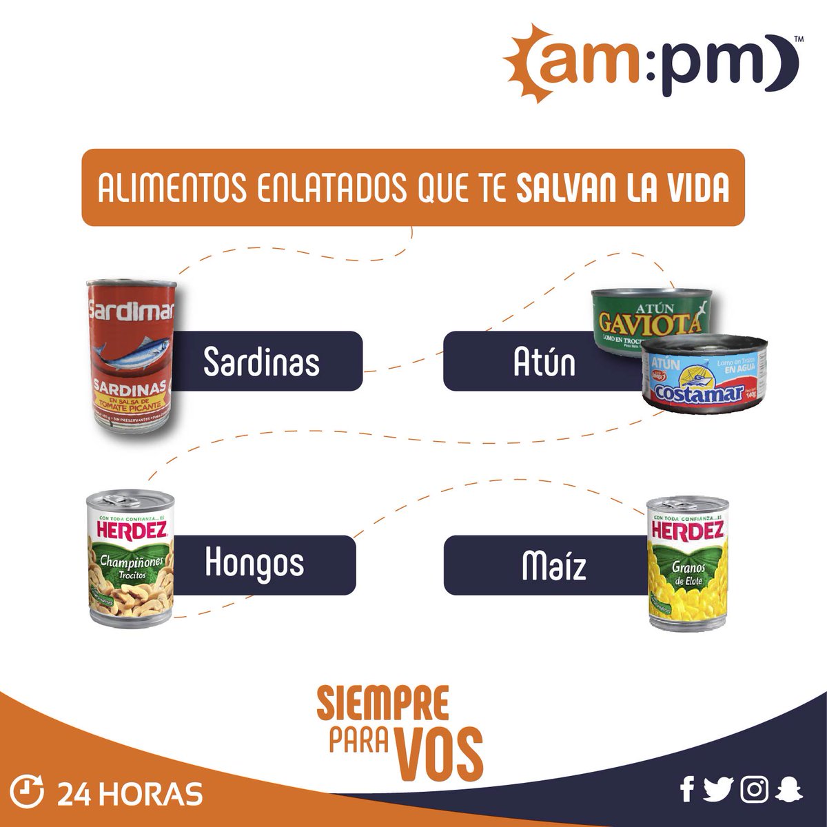 AMPM_CA's tweet photo. Los alimentos enlatados son una alternativa para una alimentación sana y nutritiva 😃 Encontralos en tu AMPM favorito :) https://t.co/aVp5MLZg2p