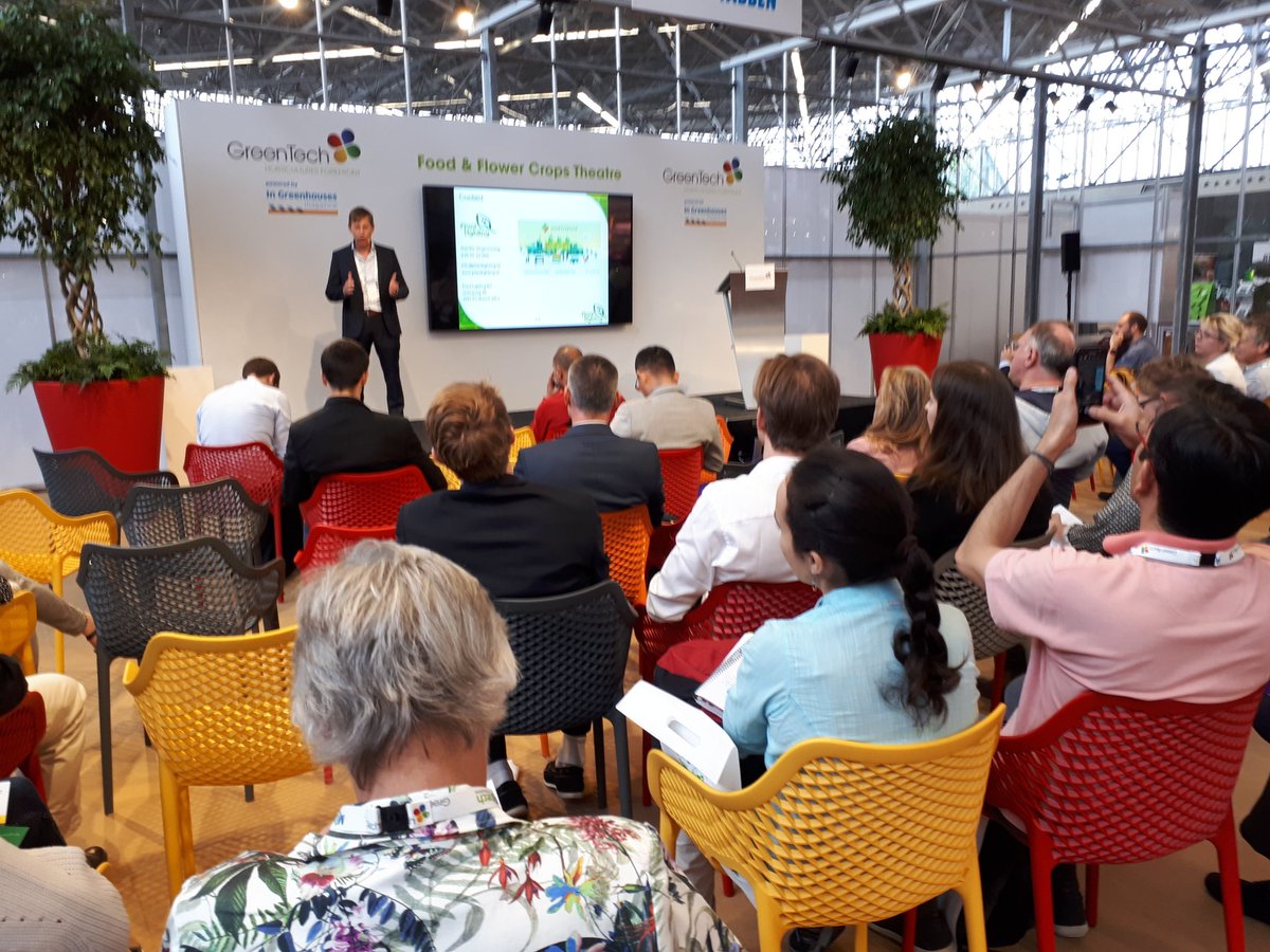 HortiluxNL's tweet photo. Great day at @GreenTechRAI today! We gave different presentations about Hortisense today! Do we see you tomorrow? #GreenTech2018 #growlight #hortisense #led #horticulture #greenhouse https://t.co/m6ZQIeh9FB