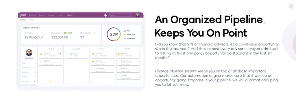 FinaeoHQ's tweet photo. #FinancialAdvisors 

Are you ready for a new insurtech platform that helps you organize your pipeline and keep you on point? 

#JOINWAITINGLIST

https://t.co/w5xaOYEzlg 

#CRM #InsurtechPlatform #Insurance4.0 https://t.co/7mm1sO3Yc7