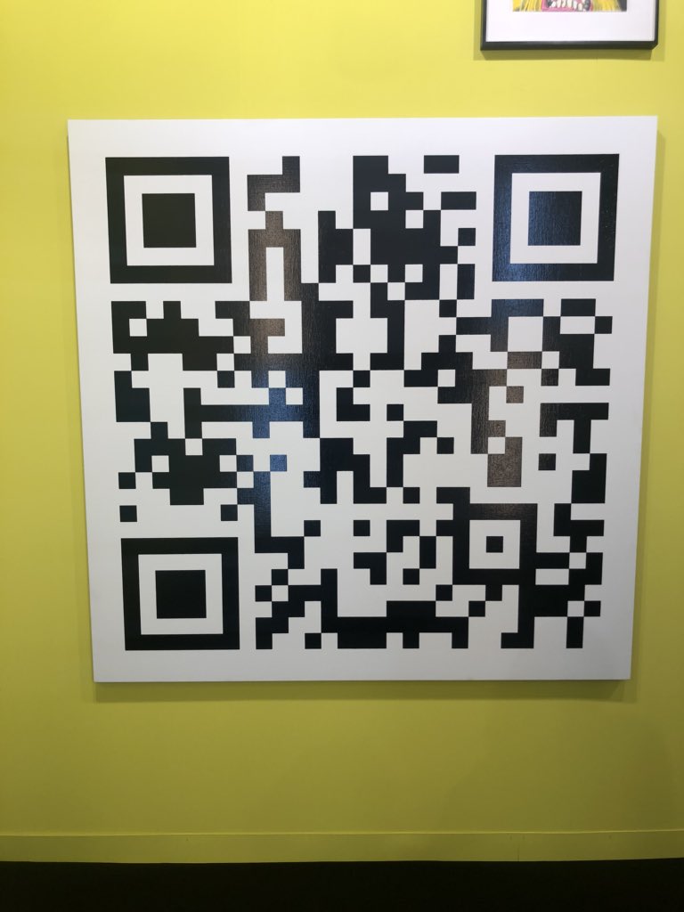 FRESCO_NETWORK's tweet photo. $75,000 QR Code, 
welcome to Art Basel, the most exclusive art show on planet earth.

Great piece by Rob Pruitt, if you are interested in more of his work:
https://t.co/zBxBi8c0Mb

Try scan the QR code to see what you find, surprises, sort of.

#Basel #Art #Artist https://t.co/Vk9kmAKB2f